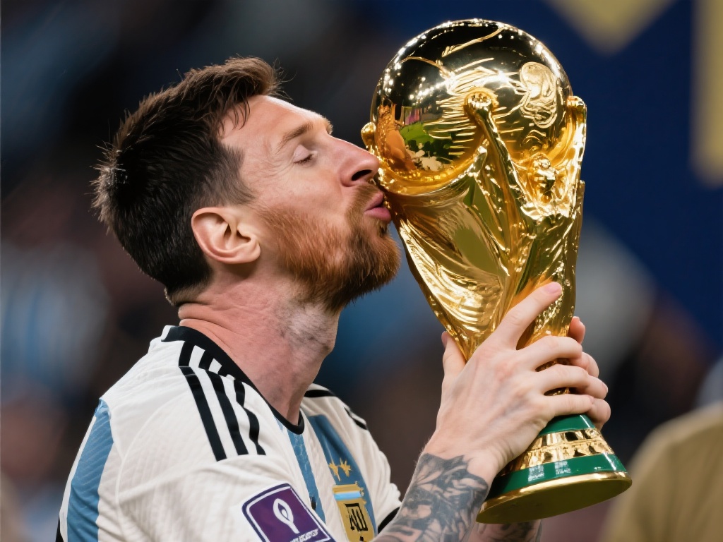 梅西活动现场再握大力神杯,深情一吻致敬荣耀 在足球的世界里,有些瞬间注定被历史铭记。